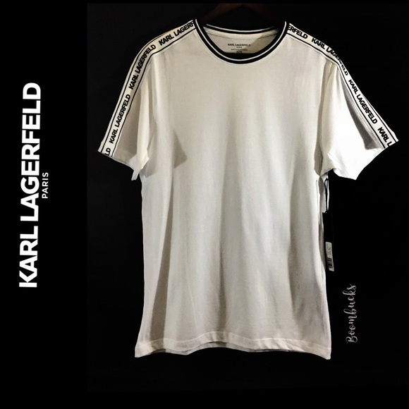 New Karl Lagerfeld Logo Tape Solid T shirt… - Picture 3 of 12